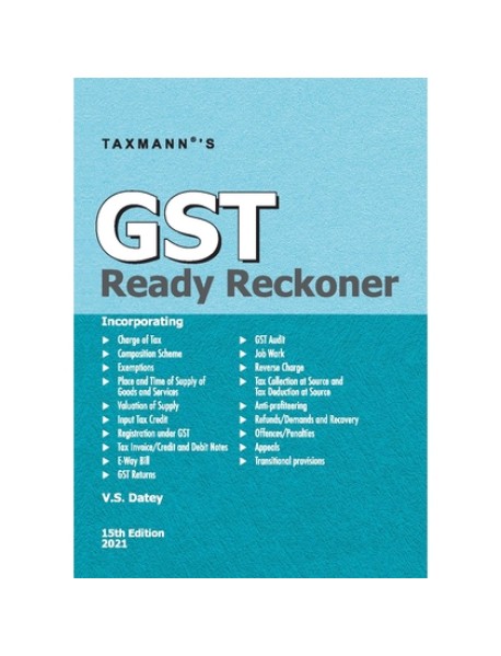 GST Ready Reckoner V.S Datey Taxmann Publications 9789390585182